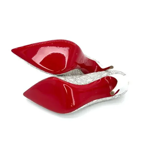 Christian Louboutin Top Vague 100 Kid Crystal Embellished Pumps Women’s 37.5 - Picture 8 of 9